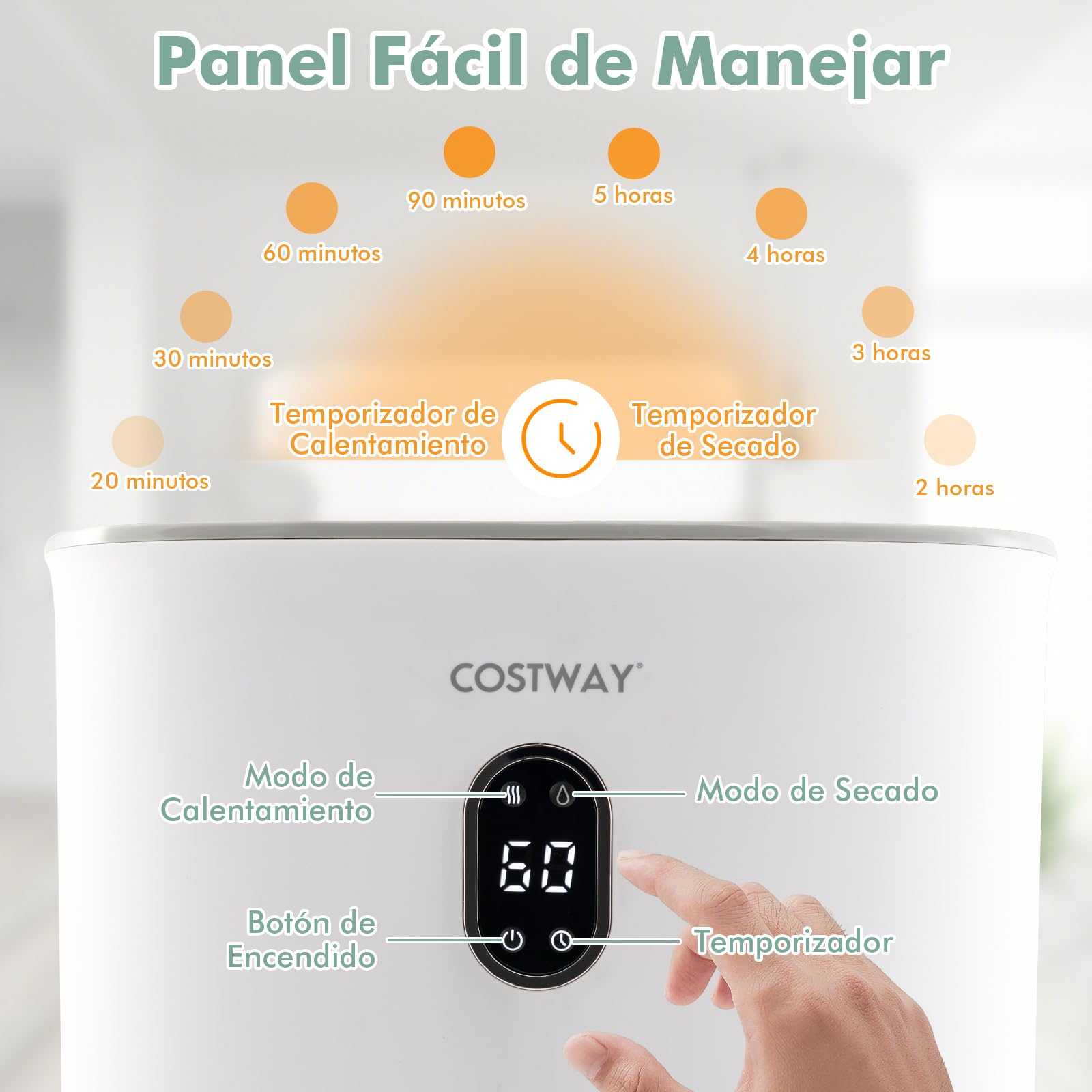 COSTWAY Calentador de Toallas Grande 35L, Temporizador de 20-90 Minutos y Modo de Secado de 2-5 Horas, Apagado Automático, Secador de Toallas Electrico
