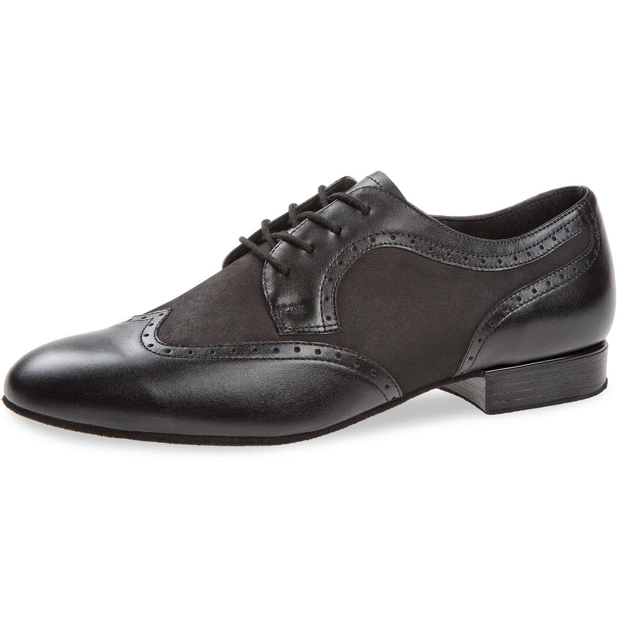 Diamant Herren Tanzschuhe 089-075-145 - Leder/Nubuck Schwarz - Normalweite - Rauledersohle - 2 cm Standard Absatz - Made in Germany
