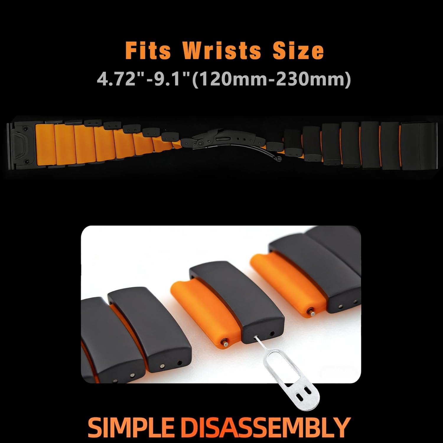 Abanen Lightweight Titanium Silicone Watch Band for Garmin Fenix 8 / Tactix 8 / epix Pro/Enduro, Elevate Dual-Layer Wrist Strap with Flip-Lock Folding Clasp for Fenix 7 /Instinct 3/ Approach S70 47mm