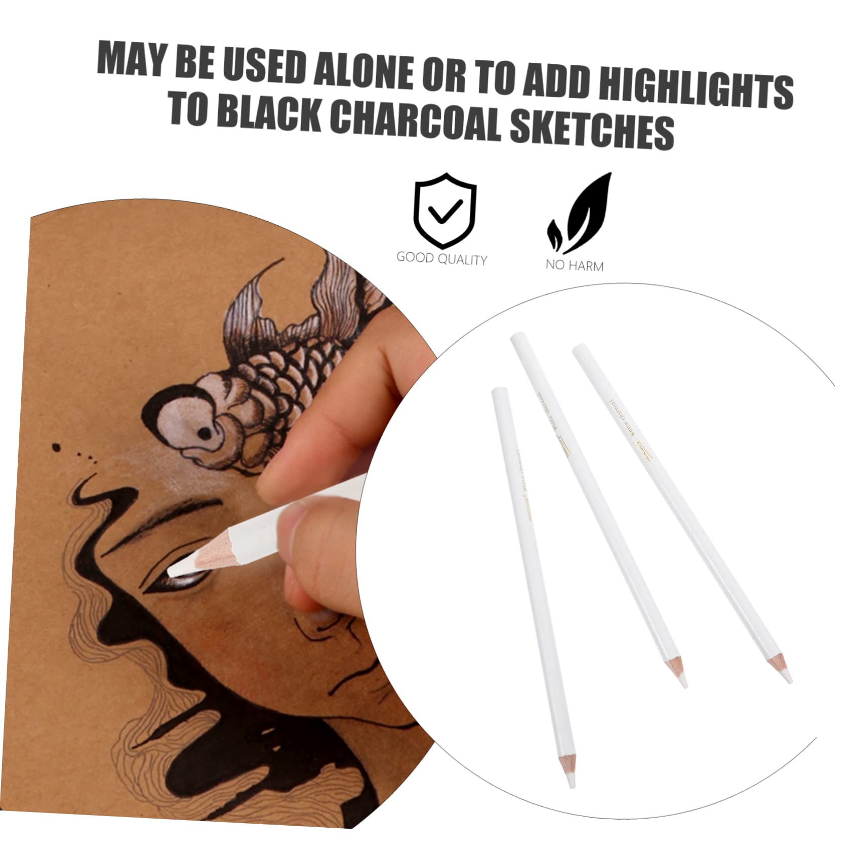 3 Juegos Lápiz De Carbón Lápiz De Color Lápiz De Dibujo De Arte Lápices De Carbón Para Dibujar Pintura Carboncillo Dibujar Herramientas De Pintura Madera 3 Piezas * 3