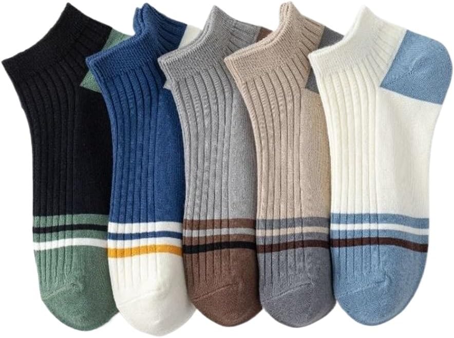 Men's Needle Boat Socks Thin Colored Casual Low Top Short