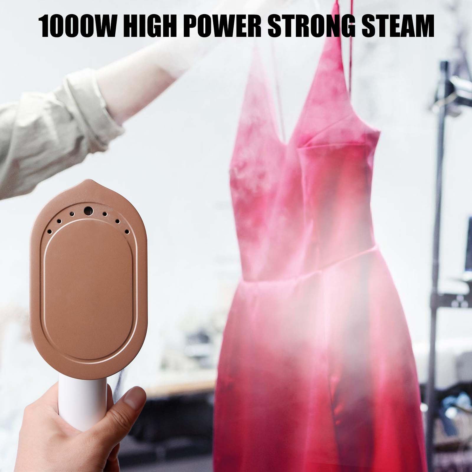 GBKDQQ Parownica parowa, 1000 W, podróżna, 2 w 1, mini żelazko turystyczne (100 – 240 V), przenośne, ręczne żelazko parowe ze zbiornikiem na wodę 100 ml, 5 poziomów pary, żelazko parowe do podróży