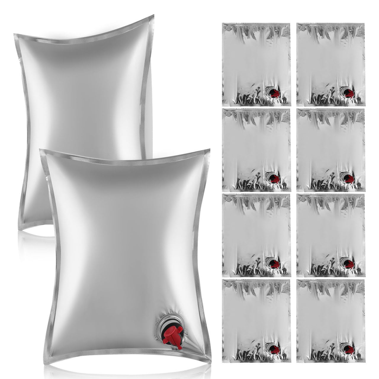 NOLITOY Wine Dispenser Bag: Liquor Pouch Wine Bags Travel Drink Pouch Drink Container Silver Kitchen Counter Storage Dining Table Service Workshop Bench Layout, 10 PCS