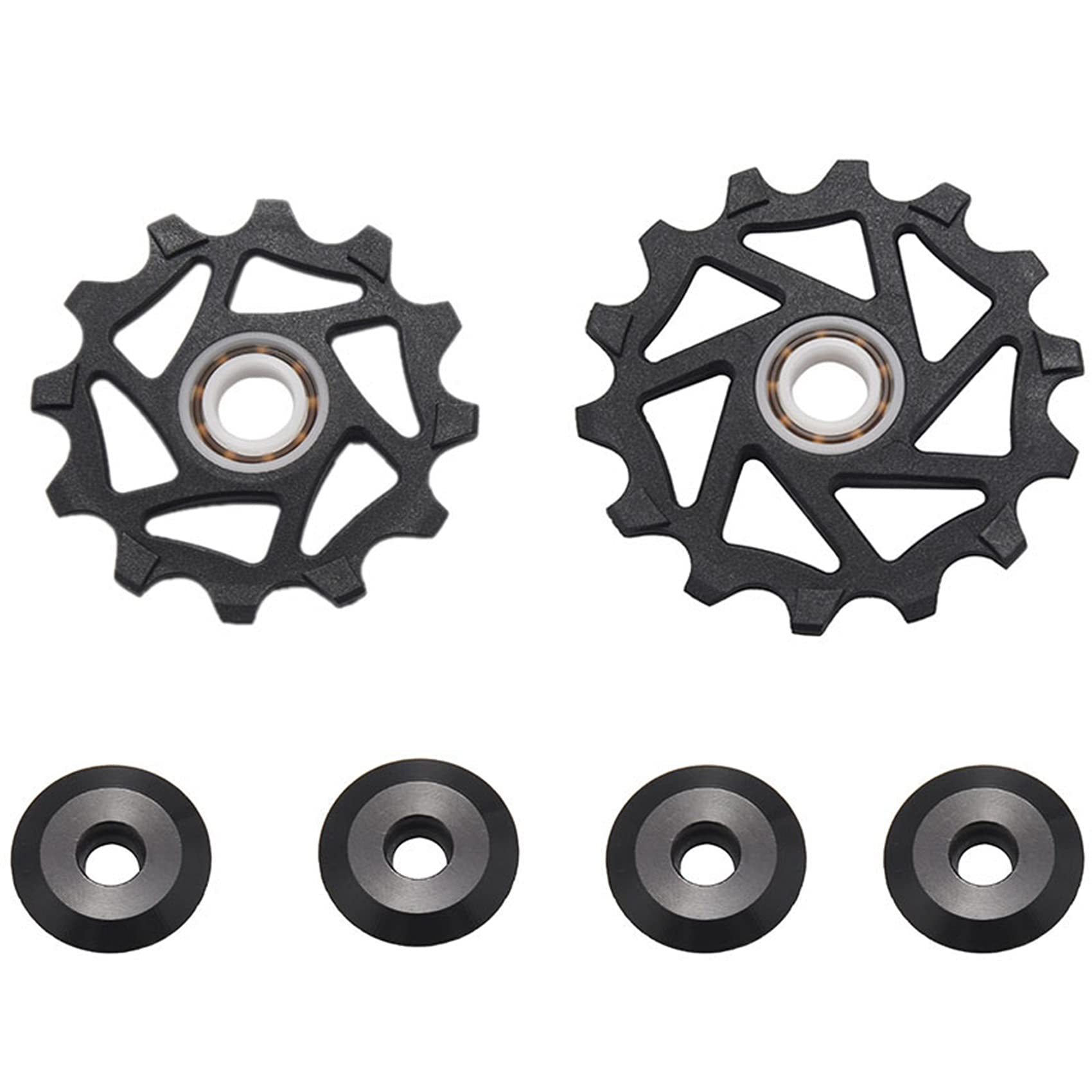 Obahdirry 12T 14T Bike Ceramic Bearing Derailleur Pulley Bicycle Rear Dial Pulley for XTR M9000 M980 M8000 Black