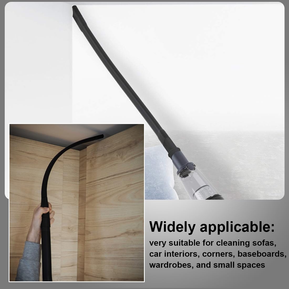 Tubi flessibili per aspirapolveri ed estrattori 1 bocchetta flessibile da 62 cm,accessorio universale per la pulizia di mobili e sottoscocca di auto,piatta e flessibile,