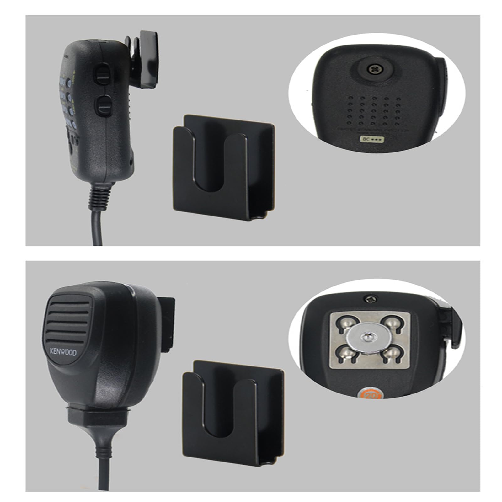 4 Pezzi di Clip Portamicrofono, Portamicrofono per Auto, Portamicrofono per Auto, Portamicrofono per Radio, Clip per Appendere Il Microfono del Telefono Cellulare, per YAESU, Kenwood, ICOM