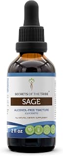 Secrets of the Tribe Sage Alcohol-Free Liquid Extract, Sage (Salvia officinalis) Dried Leaf (2 FL OZ)