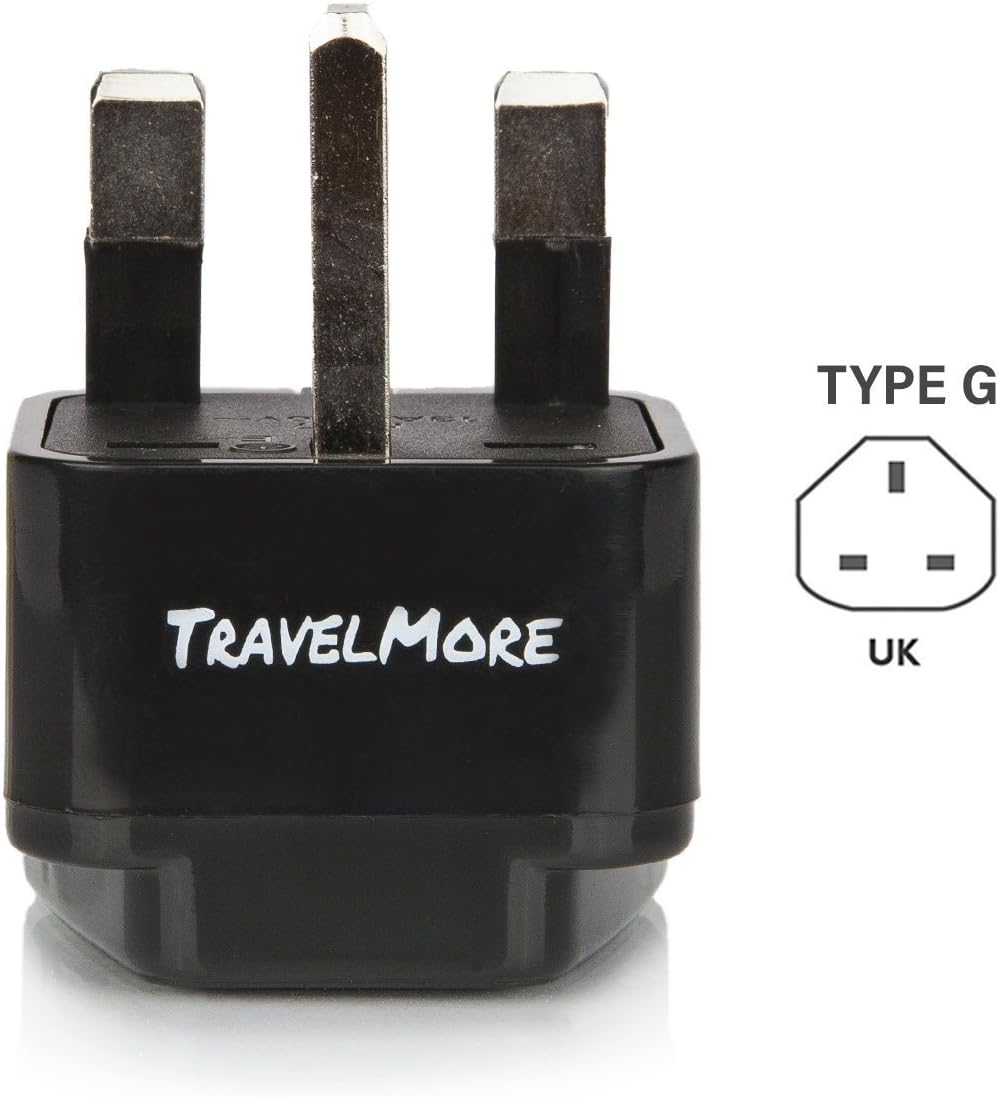 UK Travel Adapter for Type G Plug - Works with Electrical Outlets in United Kingdom, Ireland, Great Britian, Scotland, England, London, Dublin