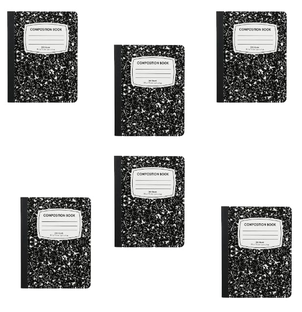 Sweet Ez Dream Composition Book, Black and White Marbled Cover, 100 Sheets, 9.5 x 7.5 Inch (6, Marbled Black and White)