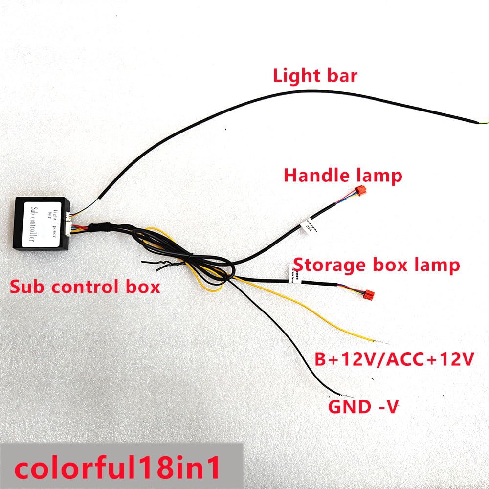 Luci ambientali per interni auto, 6 in 1, 18 in 1, 18 in 1, striscia LED in fibra ottica acrilica, modalità universali decorazione atmosfera con ritmo di sincronizzazione musicale, controllo app