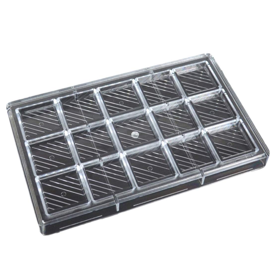 Grainrain Polycarbonate Chocolate Mold Polycarbonate Chocolate bar Mould Square Pattern Candy DIY Pastry Baking Tools (19396)
