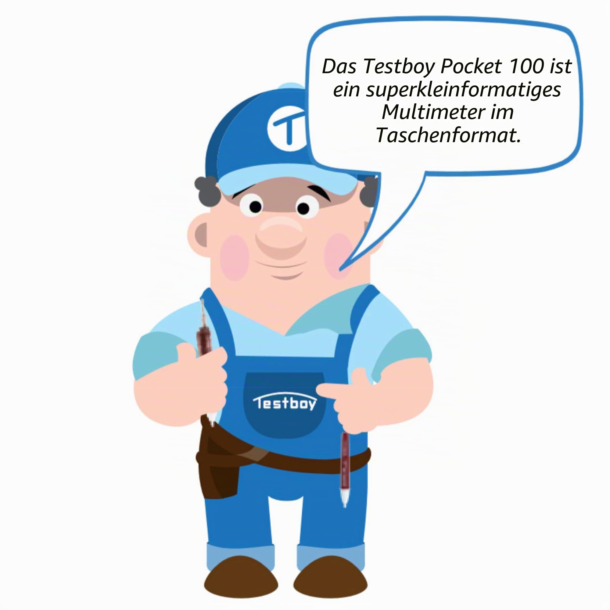 Testboy Pocket 100 Digital-Multimeter (Klein und handlich, Spannungsmessung bis 600 V AC/DC, LC-Display mit Hintergrundbeleuchtung, Data-Hold-Funktion, T-RMS), Rot/Schwarz