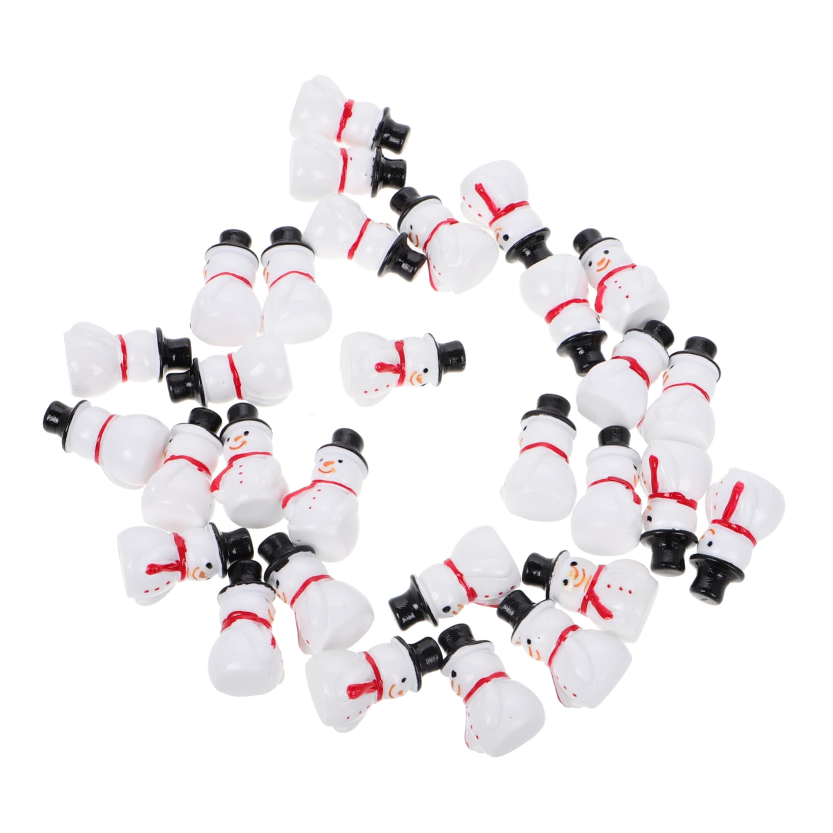 Milisten 30pcs Miniature Snowman Charms Christmas Decorations for Use Adorable Figurines for Birthday Party Supplies Cozy Landscape Ornaments