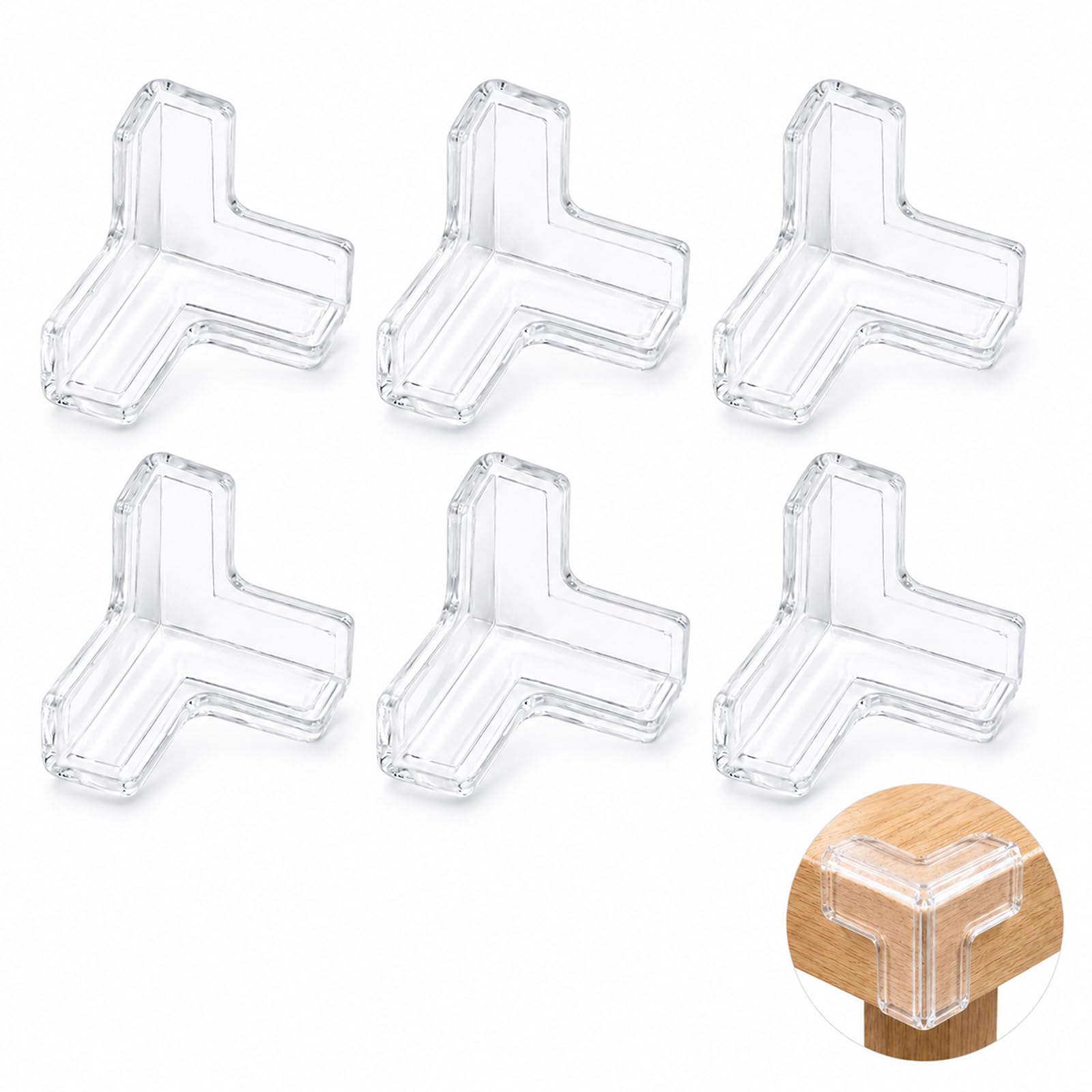 Baby Proofing Corner Protectors, 6 Pack Upgraded T-Shaped Clear Silicone Furniture Corner Guards for Baby Safety