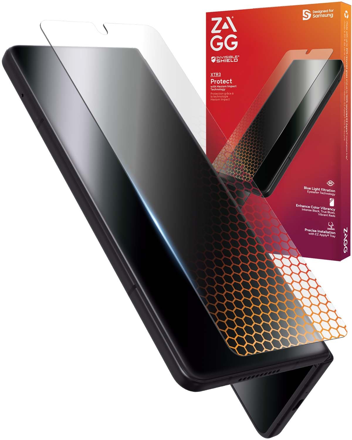 ZAGG Glass Elite Samsung Galaxy Z Fold6 Screen Protector (Front Screen Only) - Advanced Impact & Scratch Protection, 5X Stronger with ClearPrint, Technology, Easy Install