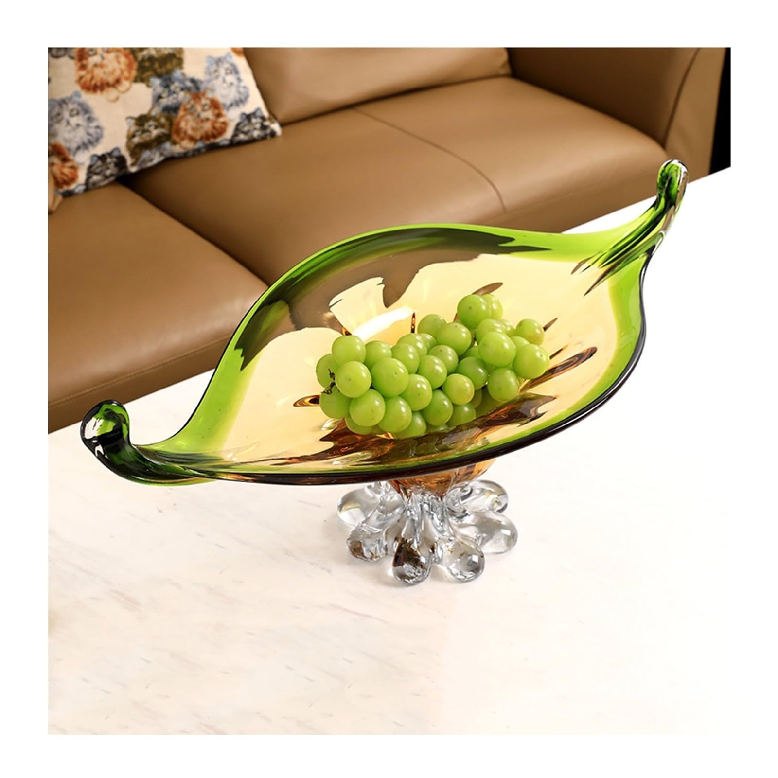 HPTHLY Fruit Plate Fruit Bowl, Transparent Glass Fruit Plate, Decorative Fruit Basket For Kitchen Counter, Table Countertop, Home Decor Fruit Bowl