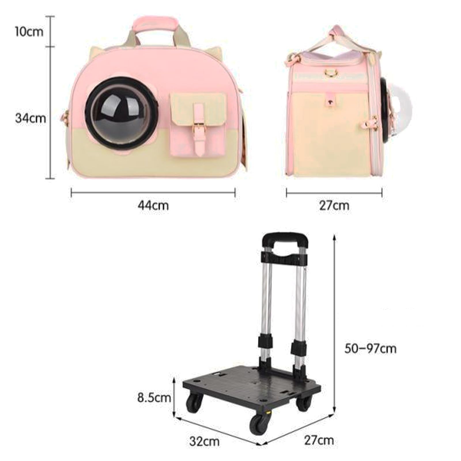 Mochila de Viaje para Mascotas con Ruedas, Mochila Multifunción para Mascotasm, Mochila Gato, Diseño Súper Ventilado, Ideal para Viajar Caminar Acampar