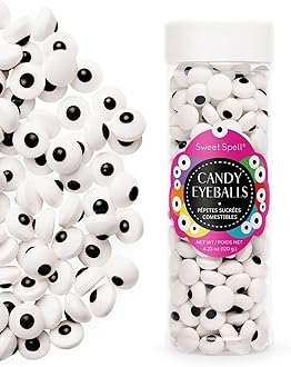 Candy Eyeballs - 260 Edible Candy Eyes Sprinkles for Decorating Halloween Cookies, Cakes, Cupcakes, and Baking (120g/4.2oz, 10 mm)