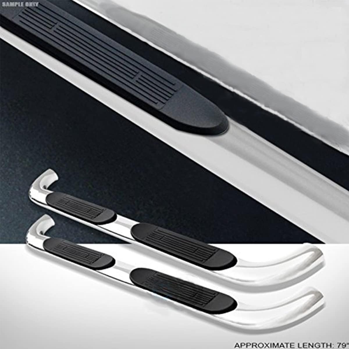 R&L Racing 4" Oval Bent Chrome Side Step Nerf Bars Running Boards Compatible with 15-18 F150/17+ F250 Super