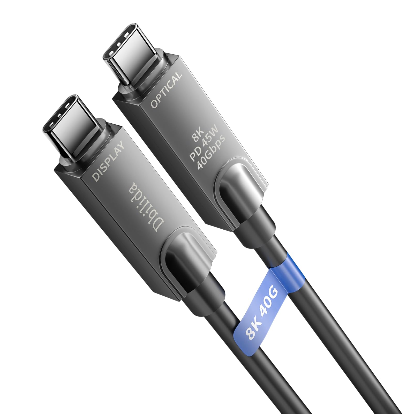 Cavo in fibra ottica 8K USB C 30M, 8K 60Hz, 4K 144Hz, 10Gbps, cavo in fibra ottica USB 3.2 Gen 2 USB 3.1 Gen 2 compatibile con Microsoft Azure, Logitech Brio 4K webcam, Aver-/Vaddio e Intel RealSense