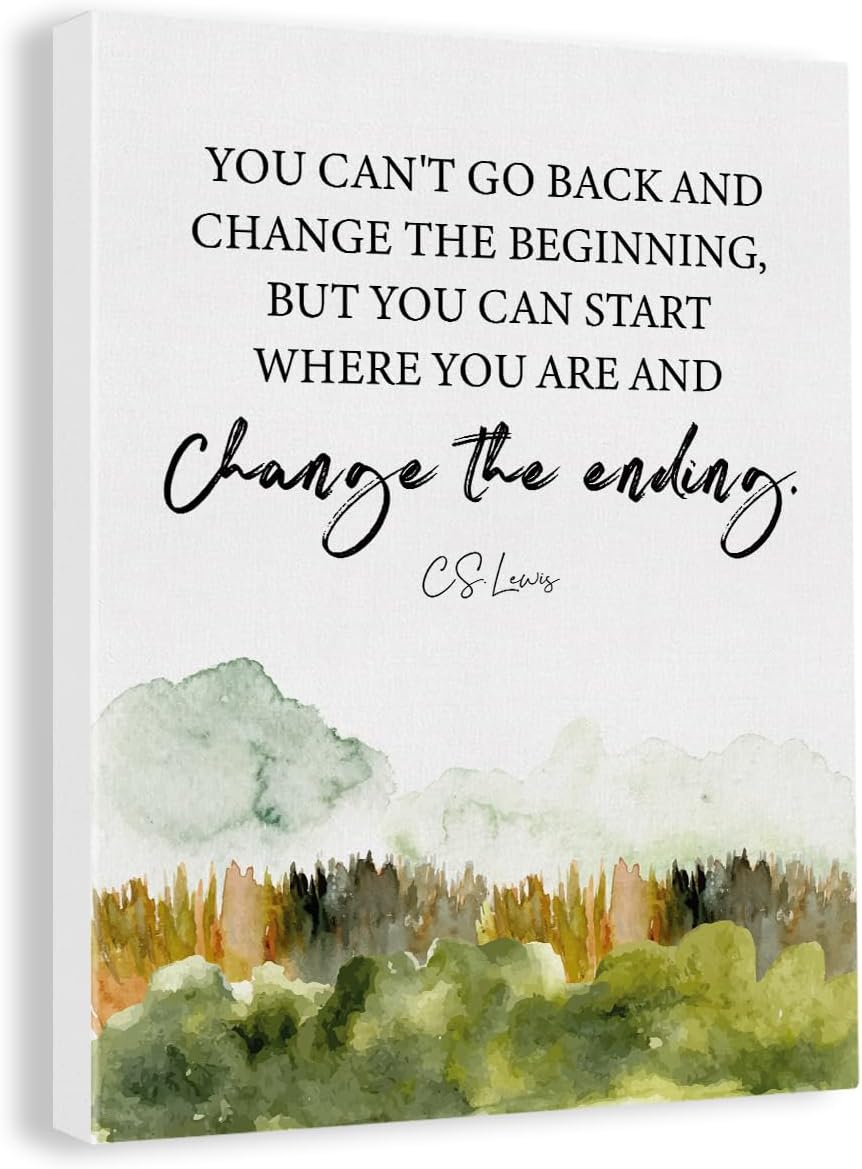 Inspirational CS Lewis Quote Wall Art Decor Positive Canvas Painting Framed Watercolor Canvas Artwork Print Poster 12″x15″ Decoration for Home