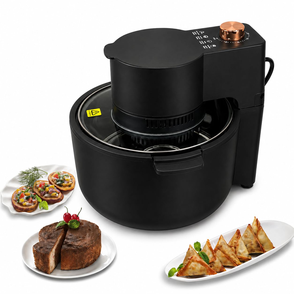 BIYALI Multi-Chef All-in-One Air Fryer – 80% less Oil Consumption –6.5L Capacity – 1200 Watts Power– Air fry, Oven, Toast, Grill –See Through Lid– Non-Stick Basket– Even Heat Distribution || Black-image-39
