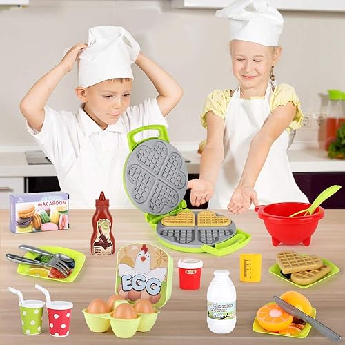 Miniatura 2 de Paquete de 27 juguetes de comida para niños pequeños, juegos de cocina para niños, nuevos brotes de gofre, variedad, juguetes de regalo para niños,