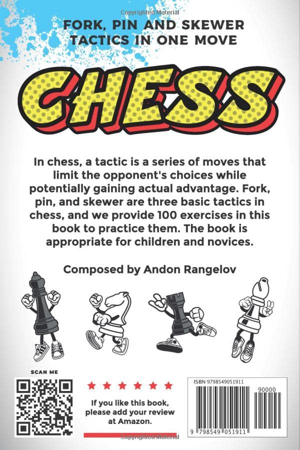 Vista 2 de Chess exercises for kids fork, pin and skewer tactics in one move (Chess Puzzles for Kids and Teens)
