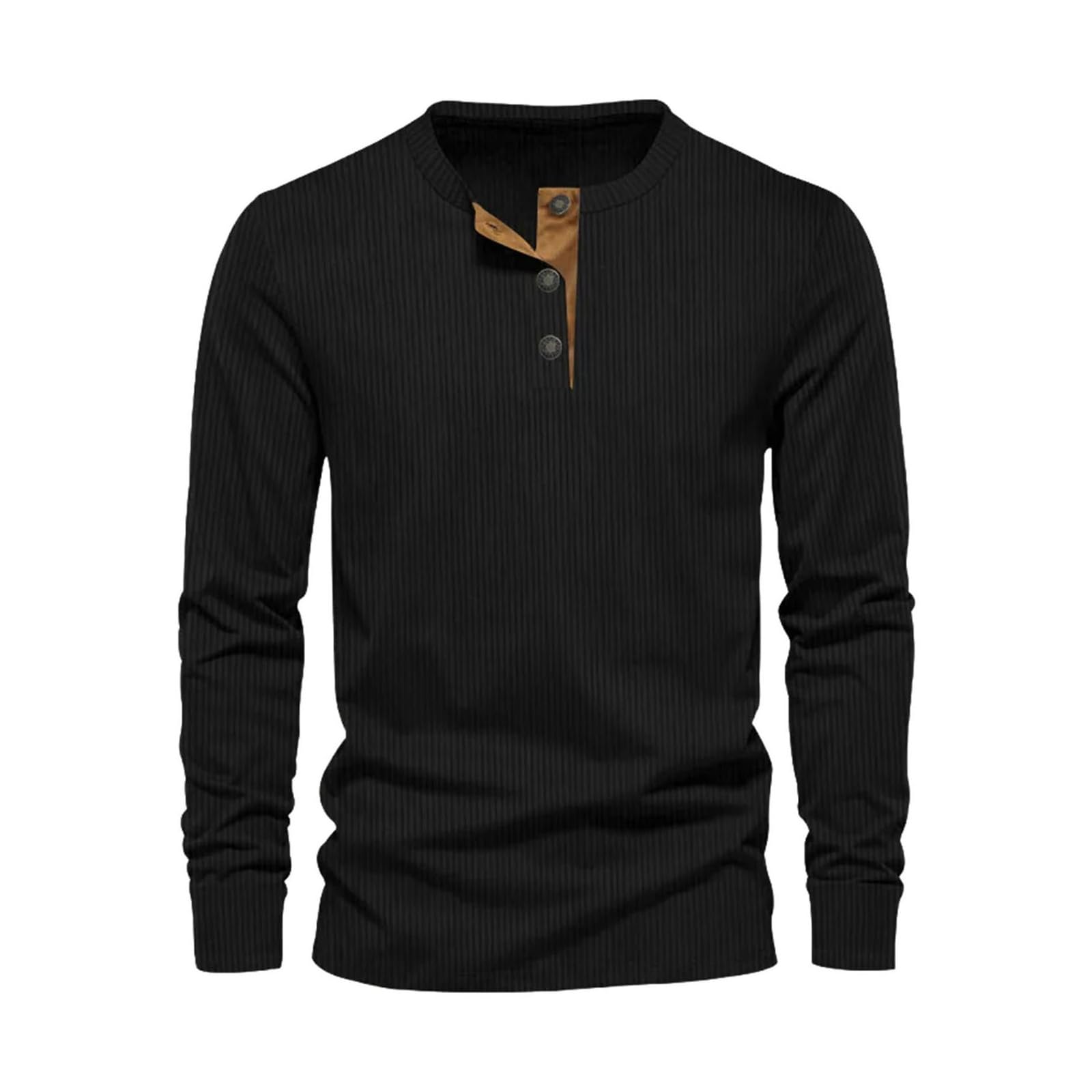 T-shirt da uomo leggera a maniche lunghe in velluto a coste retrò casual slim tinta unita manica lunga O collo camicia