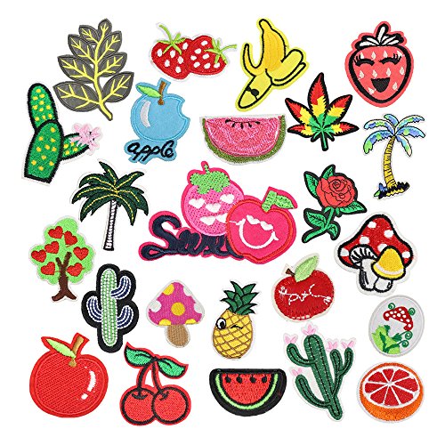 24pcs/lot Iron-on or Sew-on Embroidered Patches Motif Applique Sewing Accessories