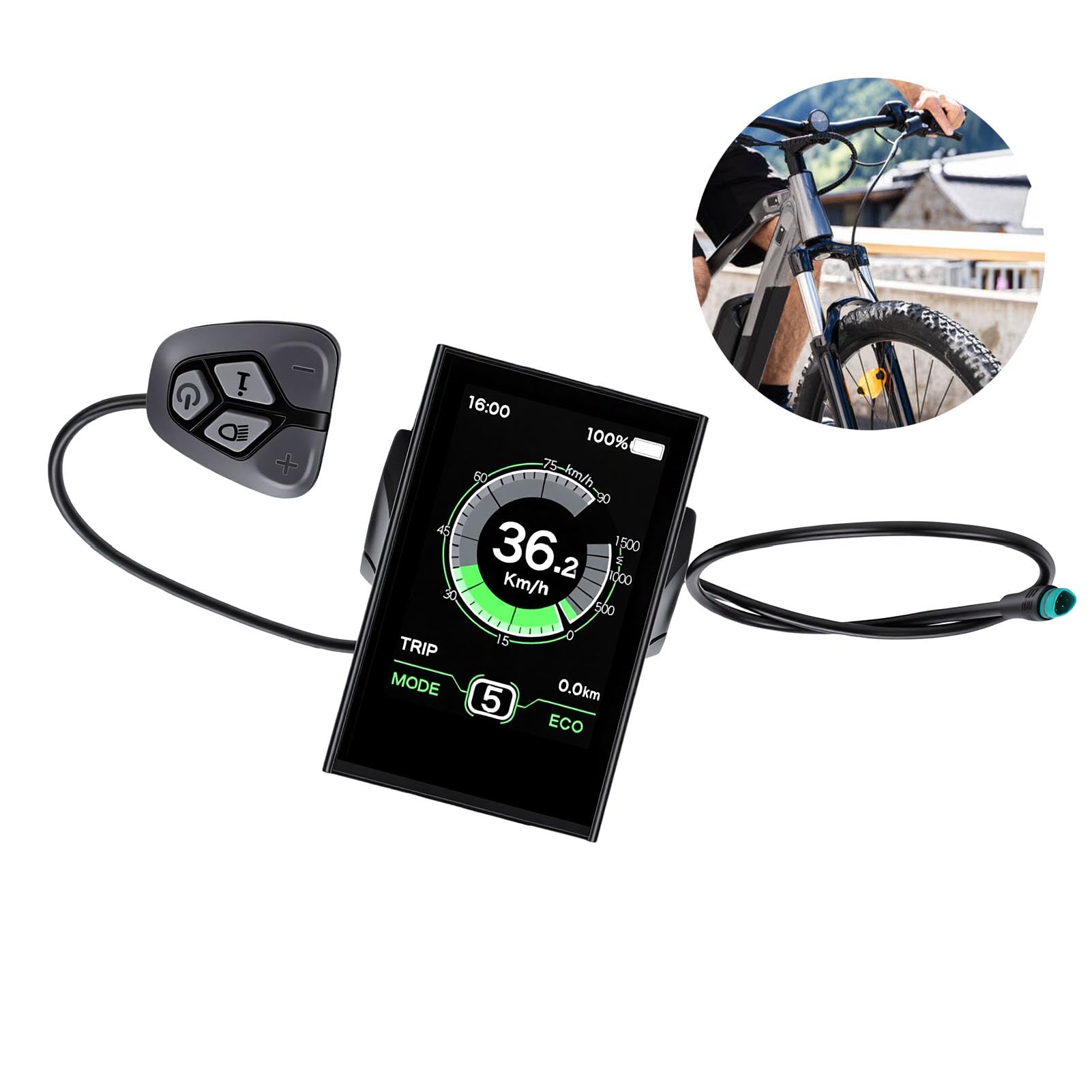 Cryfokt Pantalla LCD para Bicicleta Eléctrica, Monitor de Visualización