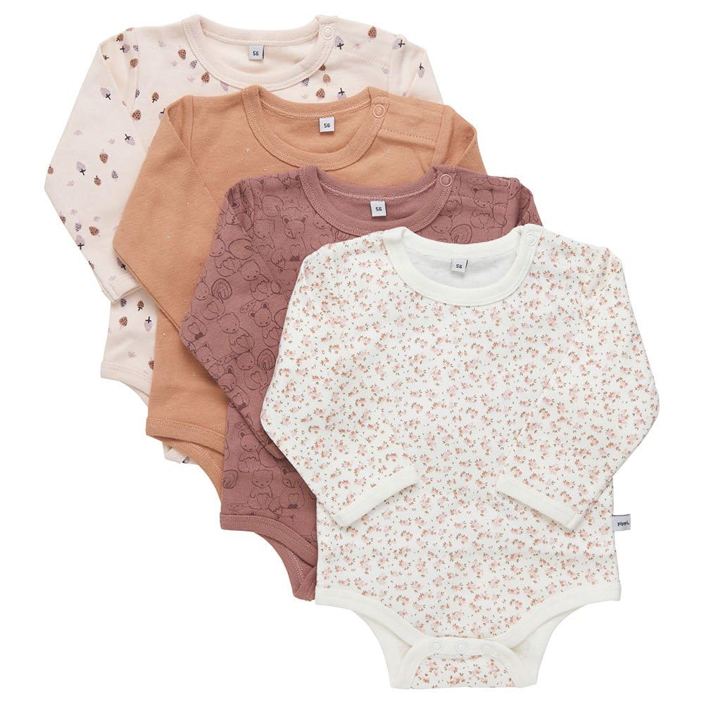 Pippi made with love Unisex Baby Body Ls Ao-printed (4-pack) Formender Body