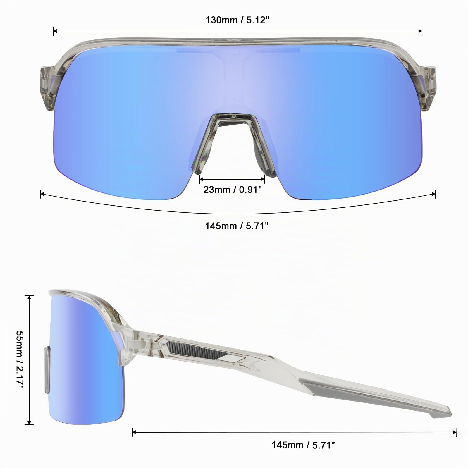 Occhiali da Ciclismo Polarizzati, Occhiali da Sole Sportivi UV400 con 3 Lenti per Uomini Donne Baseball Golf TR90