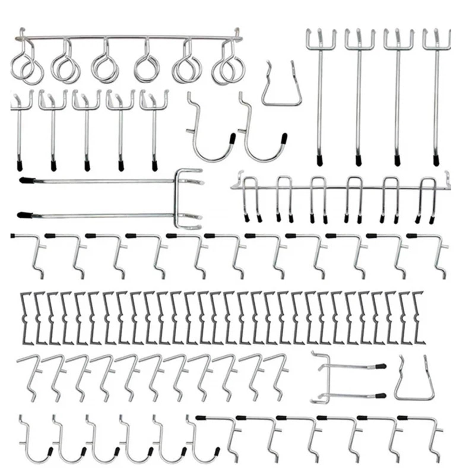 Zyayng One Color 81Pcs Pegboard Hooks Stainless Steel Wall For Home