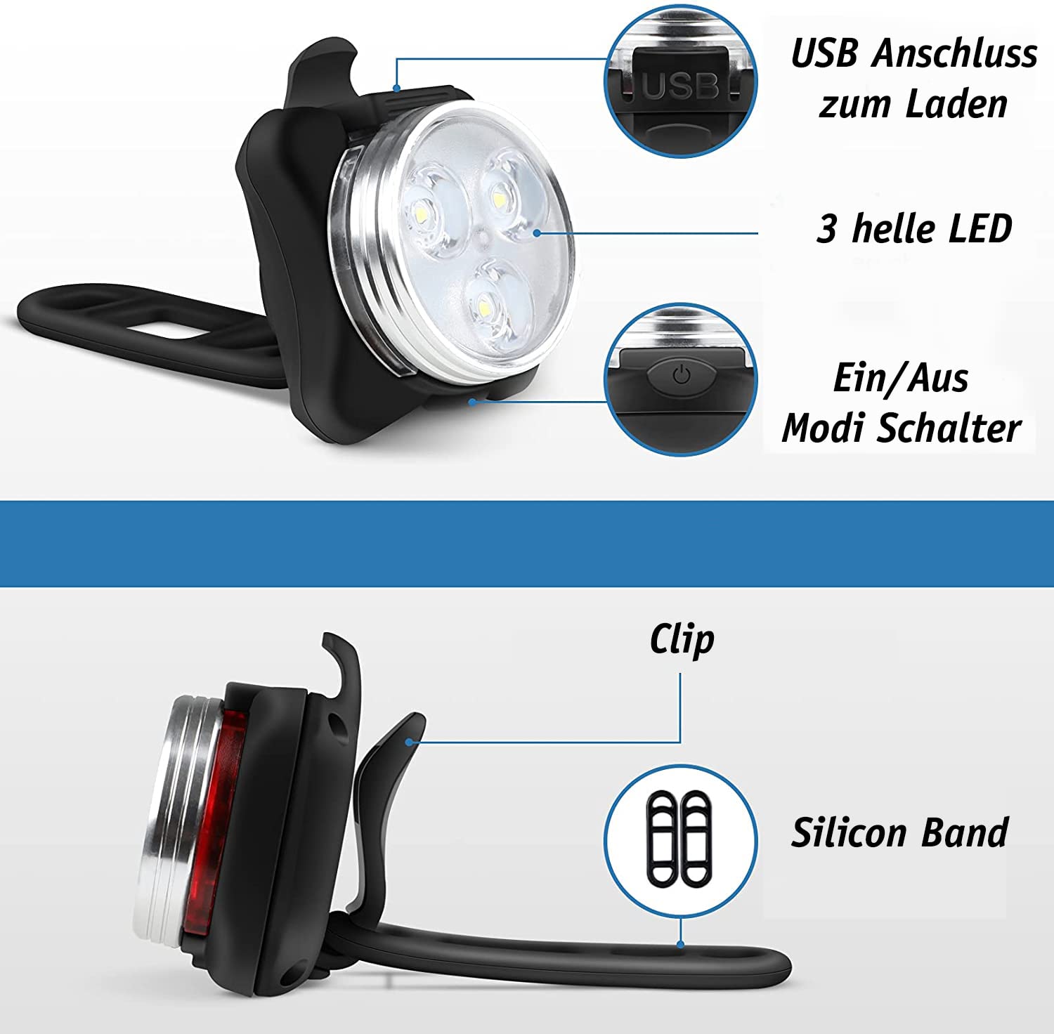 smartLAB hlight1 Iluminación LED para Casco, Mochila y Bolsas. Blanco