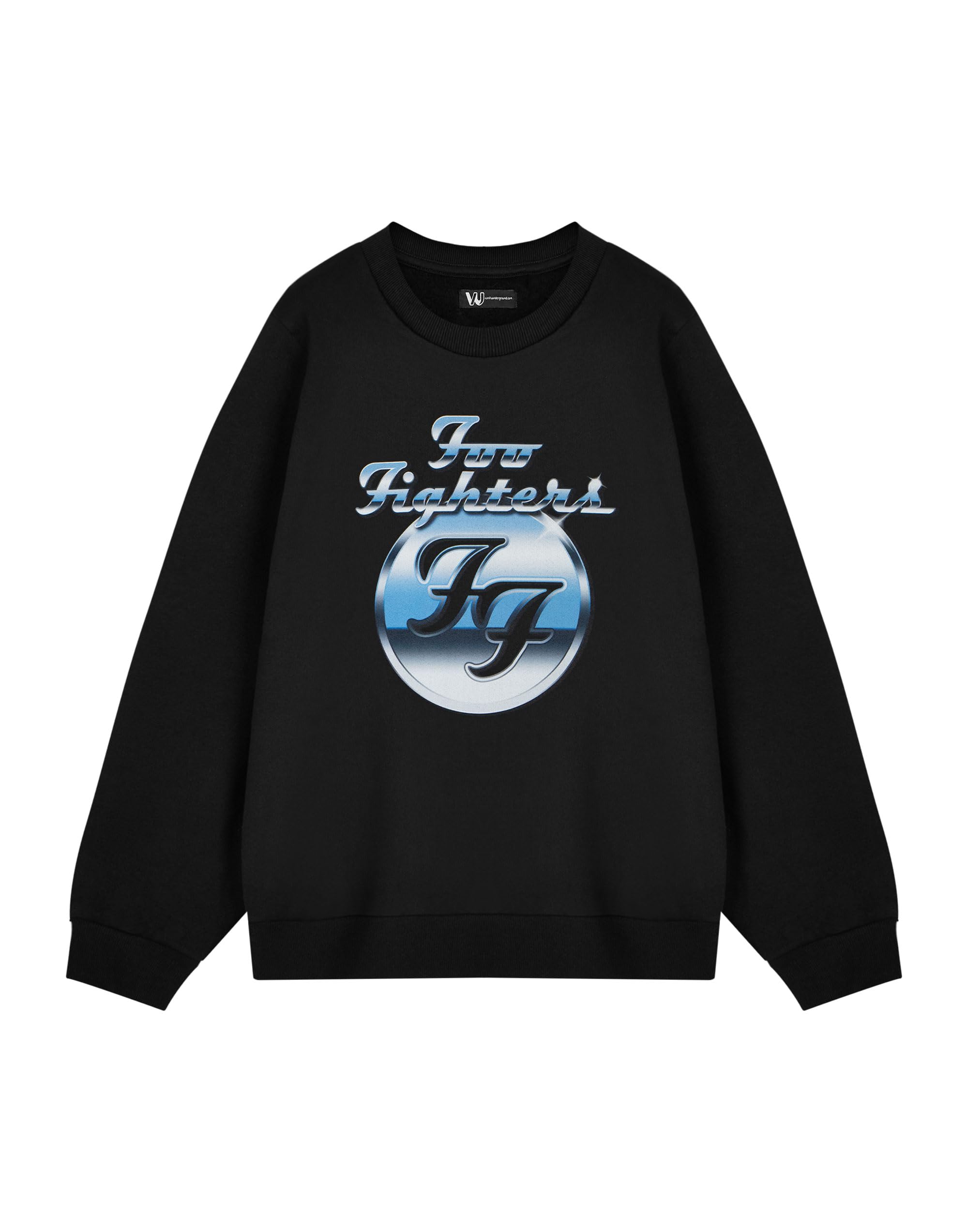 Foo Fighters Unisex Black Band Logo Long Sleeve Graphic Tee | Classic Music Top For Adults | Crew Neck Pull On Casual Wear | Rock Band Merchandise