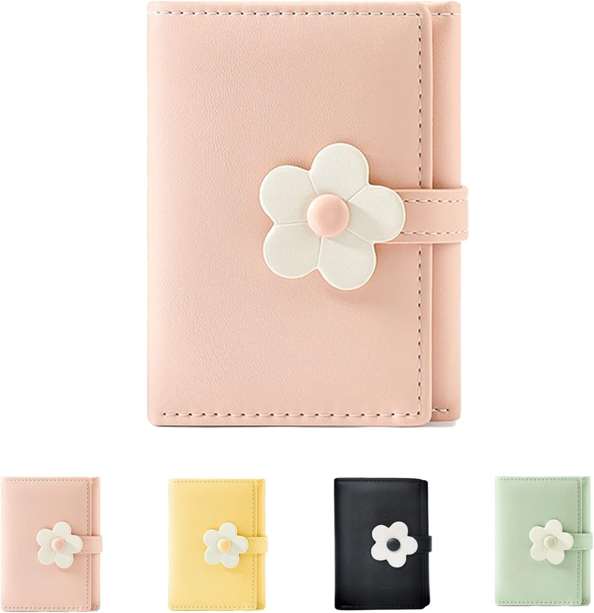 Girls Women Wallet Tri-folded flowers Wallet Cash Pocket Card Holder Coin Purse with ID Window elegant youthful and cute, 2-pink, Fashion