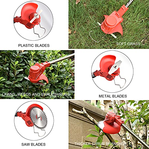 Image of Brush Cutter Cordless Weed Wacker,Electric Weed Eater Battery for Trimming | Battery Powered by 2Pcs 4Ah Batteries with 3Blades,Lightweight only 2.6lb,for Garden Trimming Lawn Pruning
