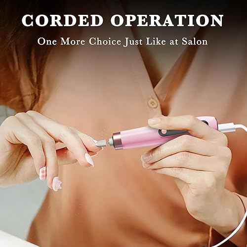 Miniatura 7 de ENGERWALL Kit profesional de manicura y pedicura, juego de lima de uñas eléctrica, máquina perforadora eléctrica portátil e inalámbrica, herramienta