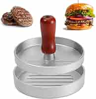 Pressa Per Hamburger In Alluminio | Con 100 Fogli Di Carta Forno | Rivestimento Antiaderente | Per BBQ E Grigliate - Foto 6