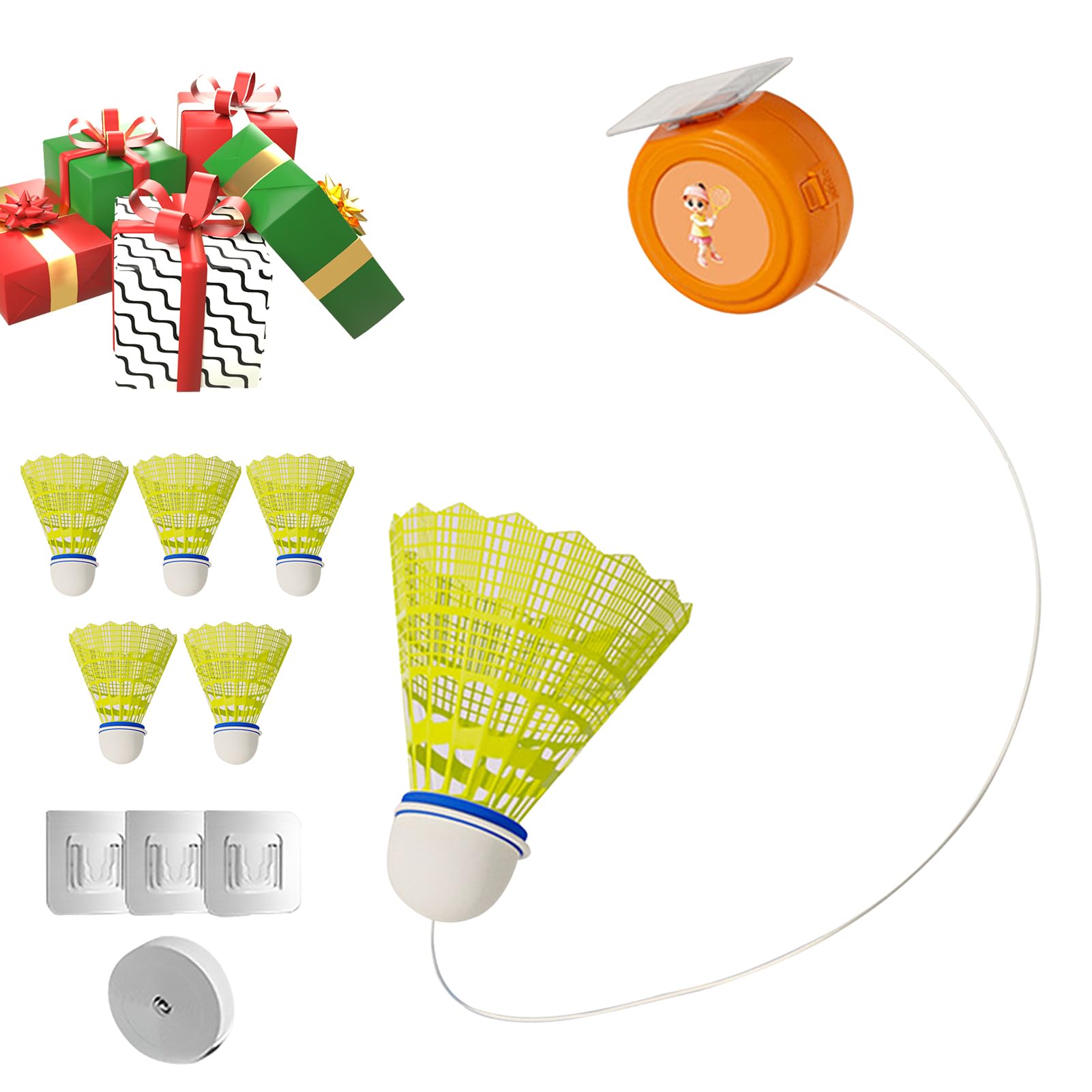 Gomice Zapatillas de Rebote de bádminton,Dispositivo de Entrenamiento de bádminton para un Jugador - Equipo de Entrenamiento de Agilidad para Parques Infantiles, Jardines, Parques, Balcones, canchas