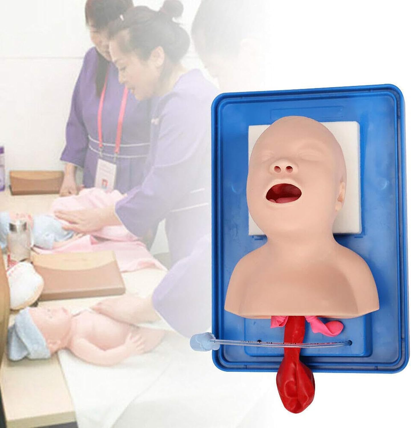 Manichino avanzato di intubazione tracheale infantile,simulatore intubazione endotracheale,kit aiuto didattico per gestione delle vie aeree pediatriche per la formazione delle competenze