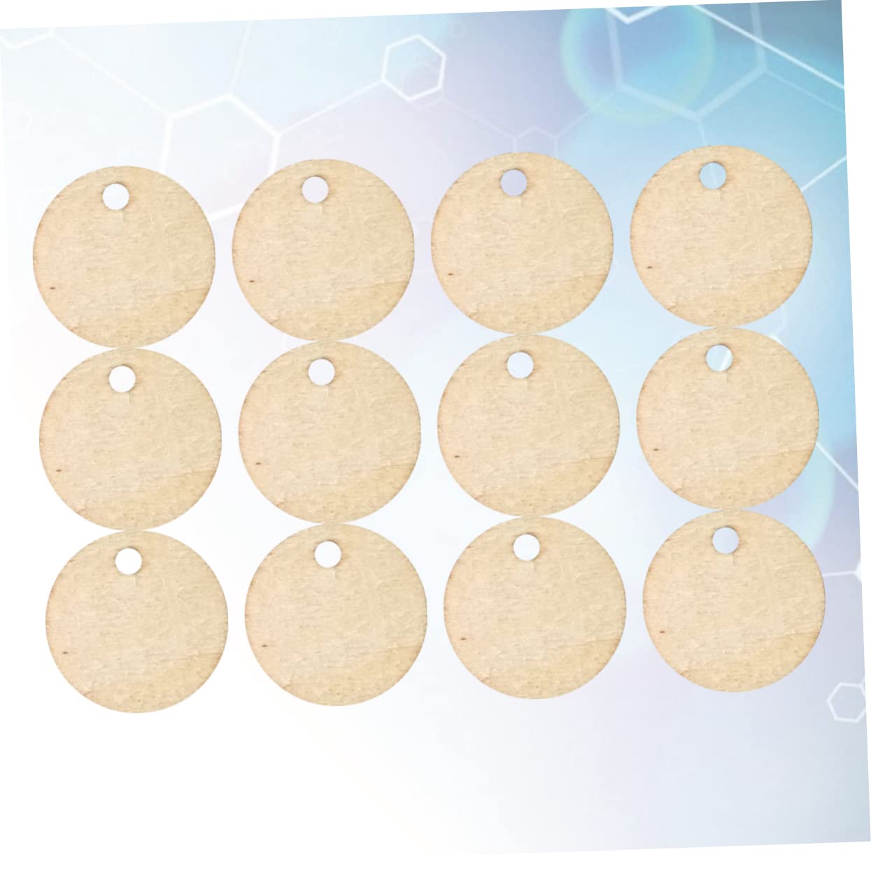 SHINEOFI 50 Pezzi Dischi di Legno Rotondi da 2cm con Aforo per Decorazioni Fai da Te Superficie Liscia per Decoupage e Targhette Personalizzate