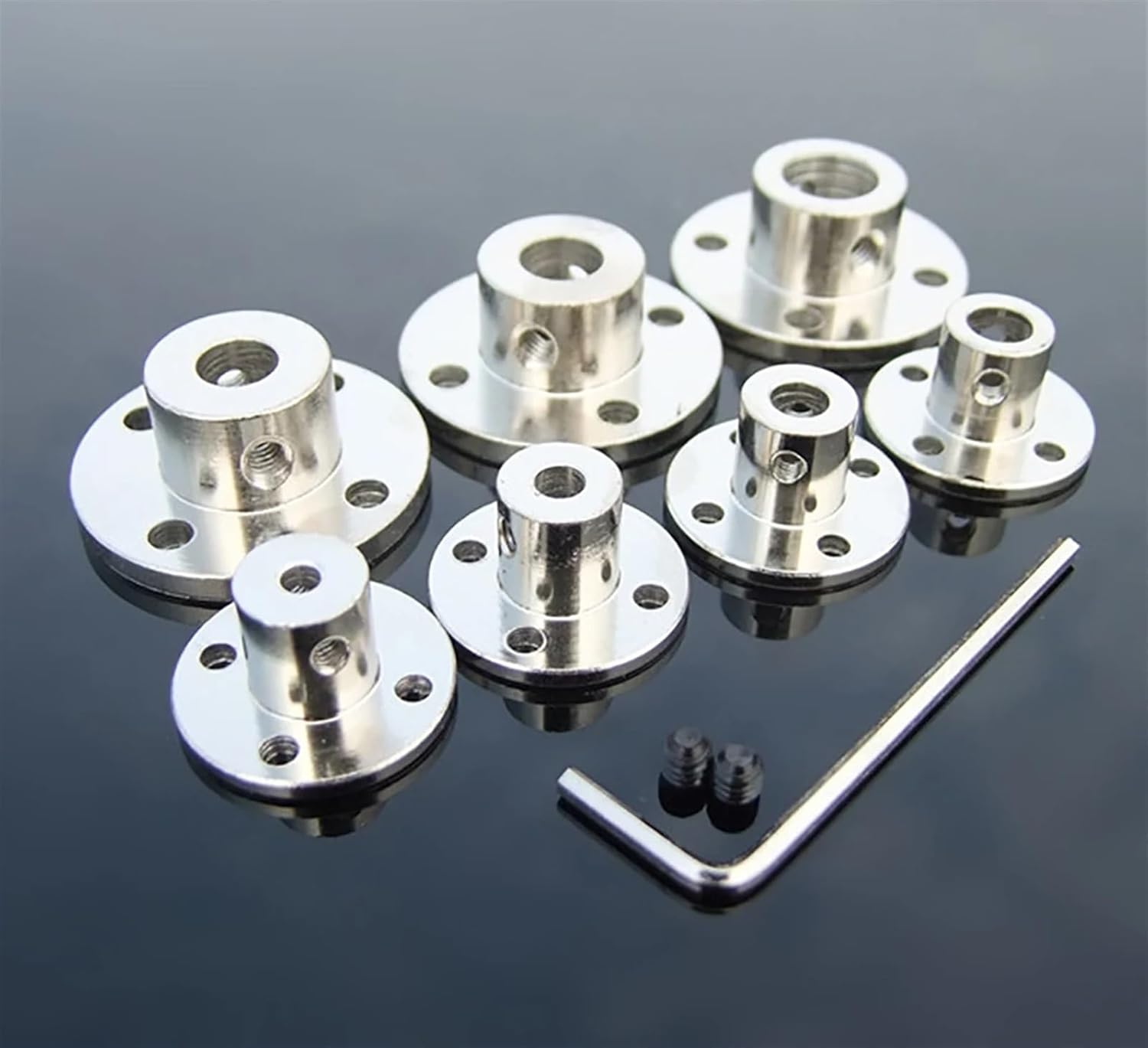 Flange Rigid Motor Shaft Coupling 3/4/5/6/8-14mm Coupler Transmission Connector Sleeve Adapter for Boat Car Model Airplane 1Pcs(6mm)