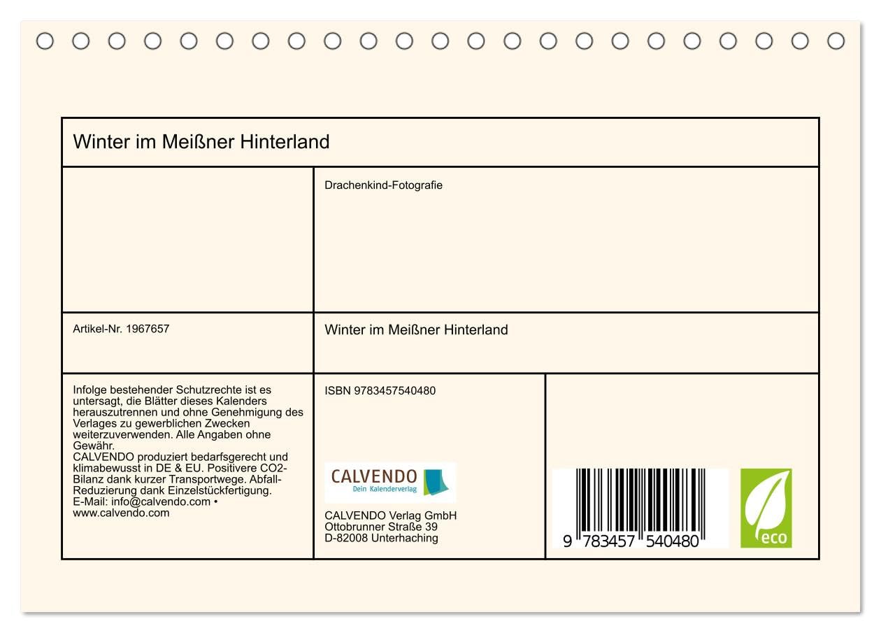 Winter im Meißner Hinterland (Tischkalender 2026 DIN A5 quer), CALVENDO Monatskalender: Tiefer Winter im idyllischen Hinterland von Meißen