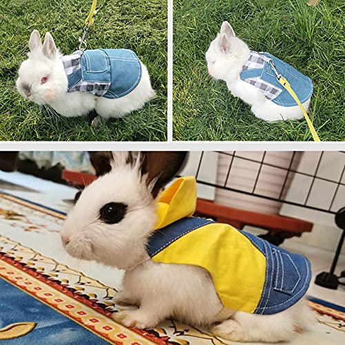 Mcgrady1Xm Pet Rabbit Dress, Small Animal Bunny Harness And Leash Set With Mini Hat And Bag Clothes Accessories For Rabbits Guinea Pig Hedgehog Ferret Piggy Squirrel Kitten (Grey+Pink, 2 Pack, L) #TOP2