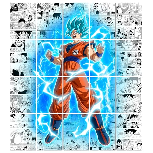 Image of MODERN GALLERY MART Pack of 20 Dragon Ball Goku Manga Poster | A4 Size Anime Wall Art (8.3 x 11.7 inch) | Manga Posters with Glue Dots | Anime Poster for Bedroom, Living Room, Office