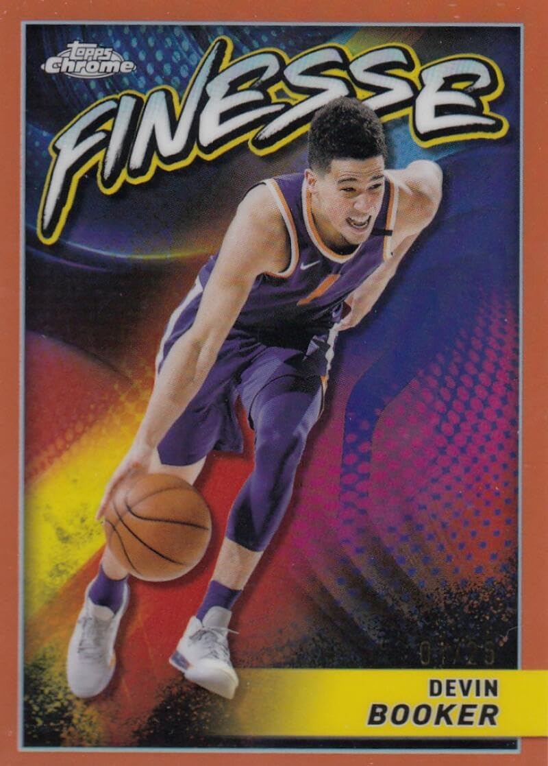 Basketball Trading Card 2023-24 Topps Chrome Finesse Orange Refractor #F-18 Devin Booker NM Near Mint 1/25 Suns