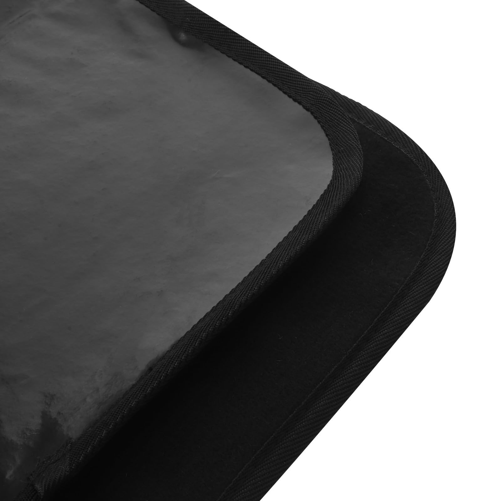 Lurrose Tappeto in Poliestere e Pvc Resistente alle Alte Temperature Forma Mezza Luna Nero Ignifugo Facile da Pulire per Caminetto per Interni ed Esterni