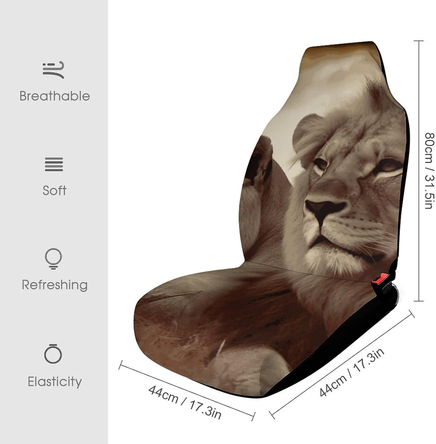 Car Seat Protectors African Lion and Lioness Printed Car Seat Cover Waterproof Easy to Install for Most Cars Babies and Pets